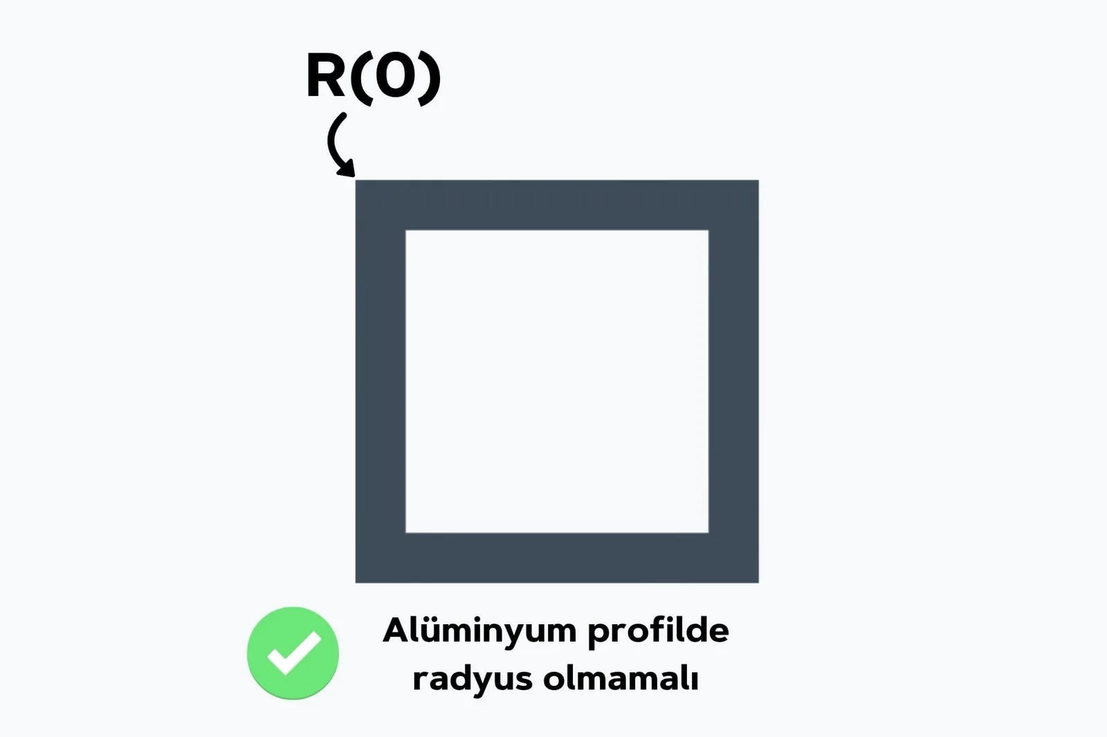 Alüminyum profilde köşeler keskin modellenmeli